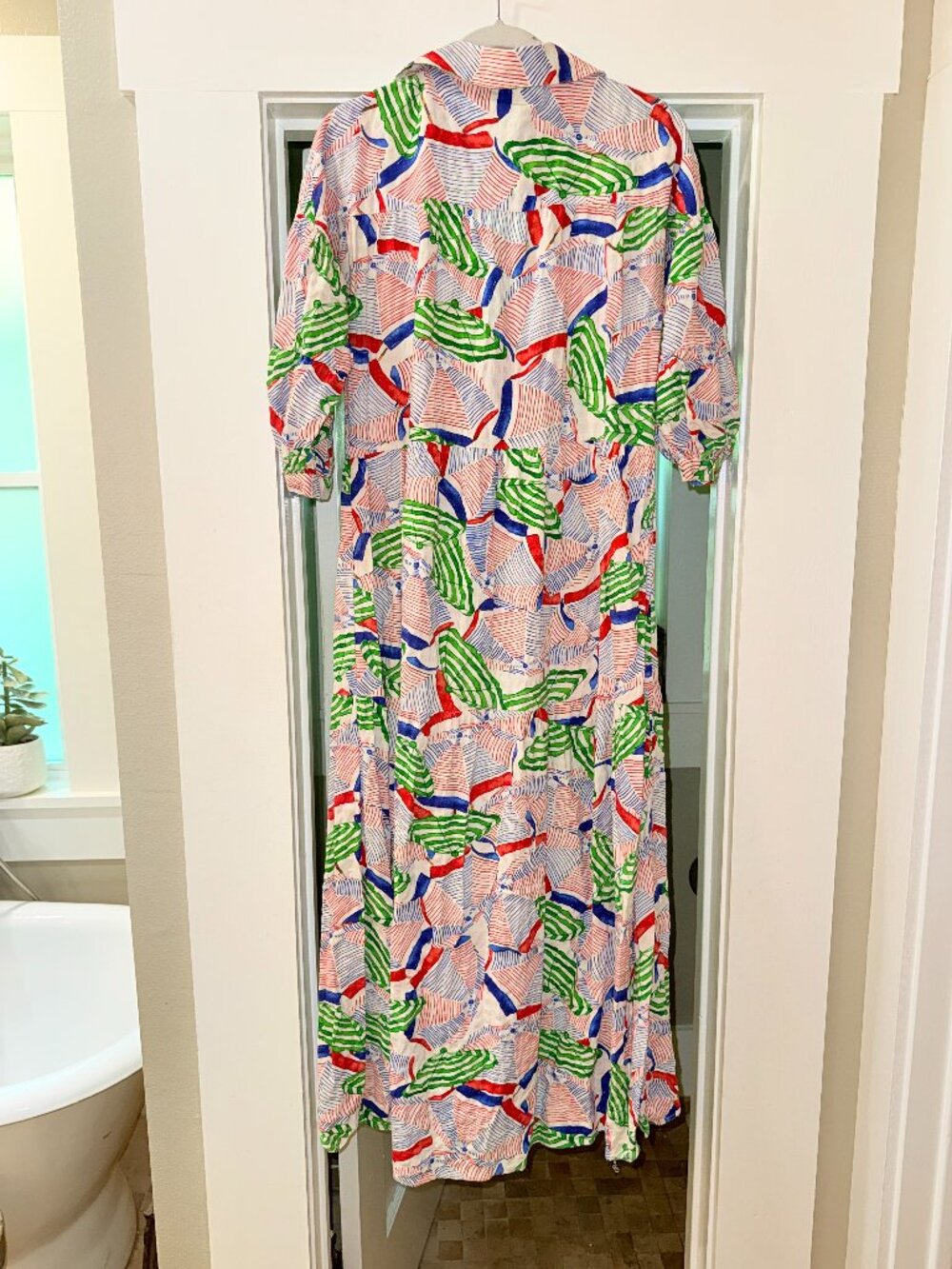 Anthropologie Celandine Print Maxi Dress Resort Summer Statement Cotton - Picture 5 of 5